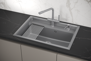 Мойка кухонная Granula Kitchen Space 7301, АЛЮМИНИУМ